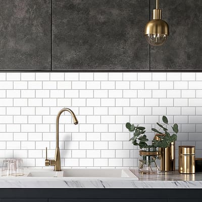 Dailygoods- Tegelstickers 3D Wit Baksteen - Zelfklevend - Waterdicht - Voor Keuken/Badkamer - Makkelijk aan te brengen - Verwijderbaar zonder schade - Muurstickers