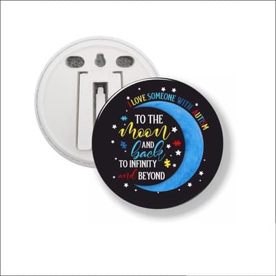 Button Met Clip 58 MM - I Love Someone With Autism