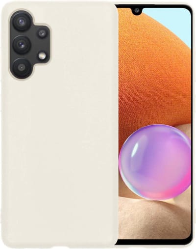 Hoesje - Geschikt voor Samsung Galaxy A32 5G - Sterk & Shockproof - Siliconen Case - Hoes Cover - Telefoonhoes - Wit