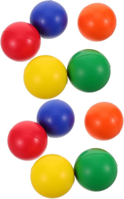 Kleurige Paddle Ball Set - Strandspelletjes Buitenspeelgoed - Gezinsplezier Zomeractiviteiten - Dynamische Stuiter Bal - 6x6x6cm - Diverse kleuren