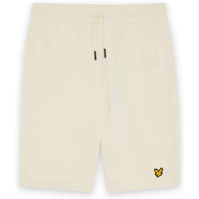 Lyle & scott fly fleece short in de kleur ecru.
