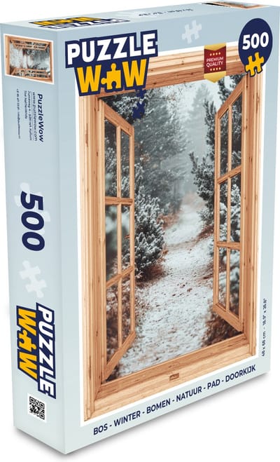 Puzzel Bos - Winter - Bomen - Natuur - Pad - Doorkijk - Legpuzzel - Puzzel 500 stukjes