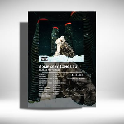 Drake - Some Sexy Songs 4 U (with PARTYNEXTDOOR) - Metalen Poster 30x40cm