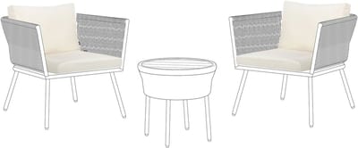 GARGANO - Tuinkussenhoezen set - Lichtbeige - Polyester