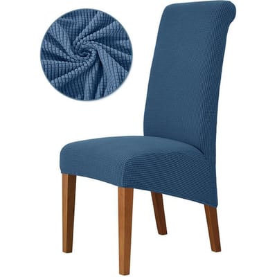 1/2/4/6 stuks XL-maat stoelhoes met lange rugleuning, grote maat Europese stijl, hoge rugleuning, stoelhoes voor eetkamer 2 Pieces blauw