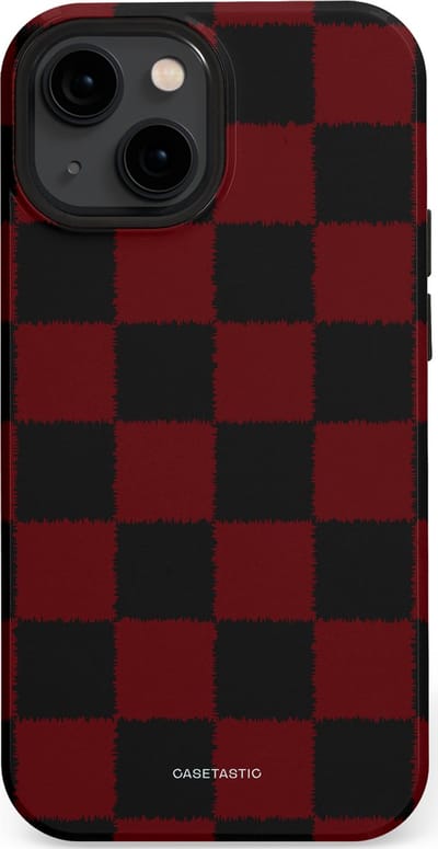 Casetastic hoesje geschikt voor Apple iPhone 13 mini - MagSafe - Dubbellaagse bescherming - De Houthakker - Fashion Case - Zwart Bordeaux