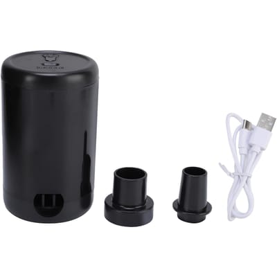 Pompe à air électrique Petite sans fil Rechargeable USB Pompe à air Gonfleur de matelas à remplissage rapide pour la maison black