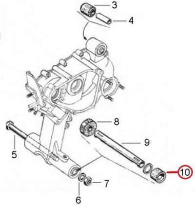 motorsteun rms voor scooter piaggio 125 vespa px 1978-2017 059588 / rechts nieuw