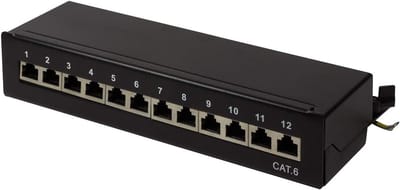 Professioneel Cat.6 12-poorts patchpaneel voor wand- en tafelmontage