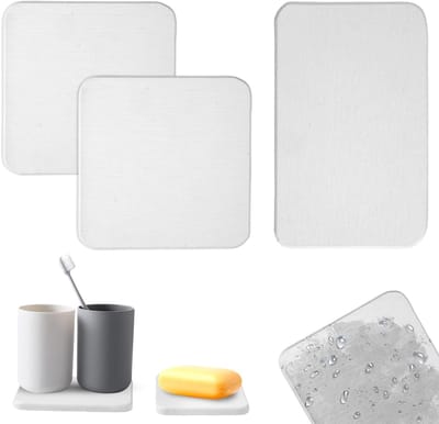 Waterabsorberende Diatomiet Onderzetters en Dienblad Set - 3 Stuks voor Badkamer en Keuken, Ideaal voor Handzeep, Bekers en Cosmetica - 10cm en 13cm Formaat