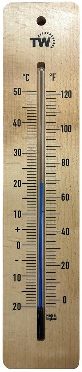Grote Houten Binnen Thermometer 380mm - Traditioneel voor Thuis en Kantoor