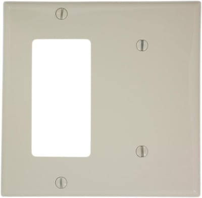 Tweevoudige Wandplaat met Blinde en Decora/GFCI Opening, Licht Amandel