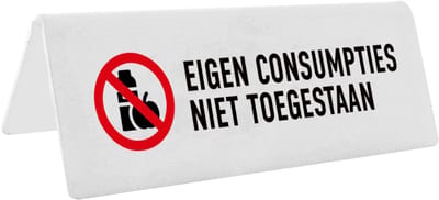 CombiCraft tafelbordje consumpties niet toegestaan - 148x48mm per 5 stuks