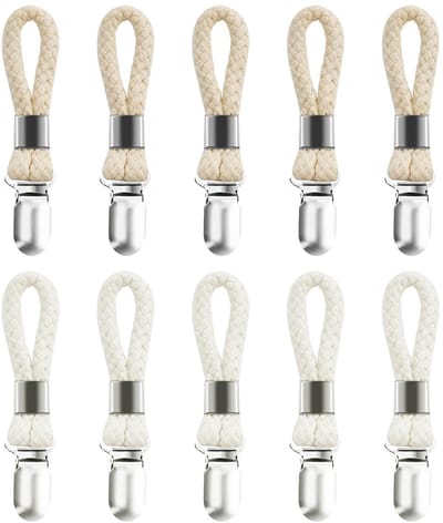Dailygoody - Katoenen Touw-Handdoekclip - Roestwerend en Corrosiebestendig - Beige en Wit - Handige Badkameraccessoires - Geschikt voor Keuken en Slaa...