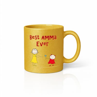 Best Amma Ever Mok - Luxe Gouden Metallic Afwerking - Premium Cadeau voor Amma - Glanzende Mok