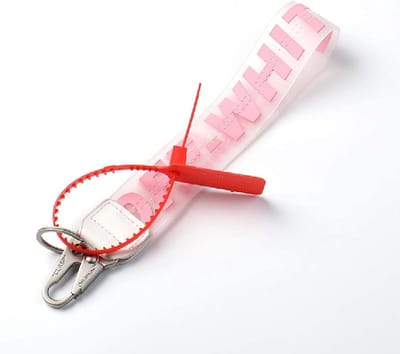 JeiibrZui Roze Sleutelhanger - Gebroken Witte Sleutelhanger - Transparante Jelly Design Met Geborduurde Letters Voor Stijl En Duurzaamheid - 1 Stuks - Voor Jeans Tassen En Autosleutels Roze