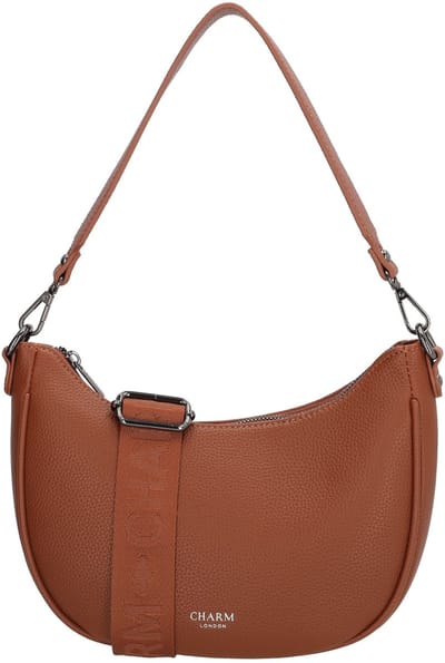Charm London Montmartre Schoudertas - Kort & Lang hengsel - Trendy Banana Bag - Cognac
