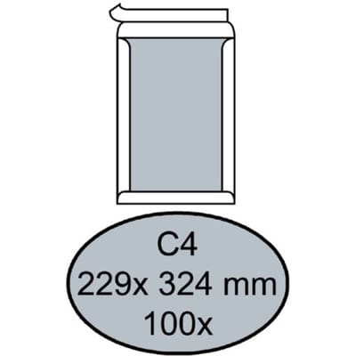 Envelop Quantore bordrug C4 229x324mm zelfklevend wit 100 stuks