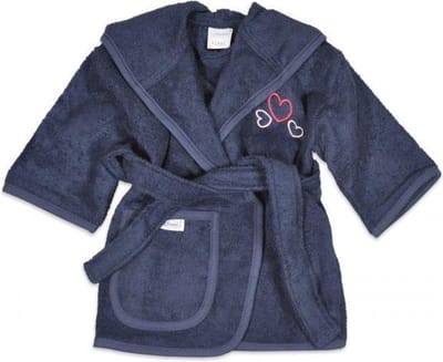 Funnies Badjas Hartjes Junior Katoen Navy 0-12 Maanden