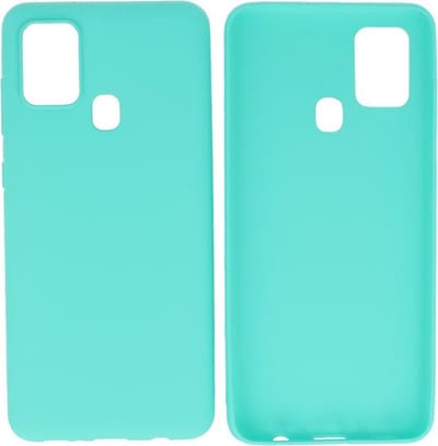 Bestcases Color Telefoonhoesje - Backcover Hoesje - Siliconen Case Back Cover Geschikt voor Samsung Galaxy A21s - Turquoise