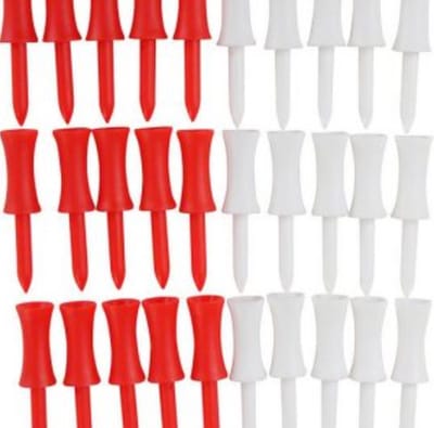 Apron Plastic Castle tees - golf - golftees - 2 1/8 inch - 30 stuks - rood - wit