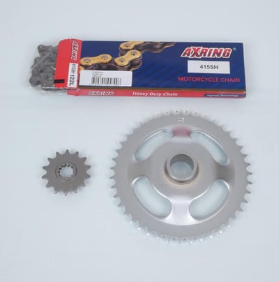 Kit chaîne Axring pour moto Aprilia 50 Rs Extrema - Showa 1995 à 1998 14x43 P415