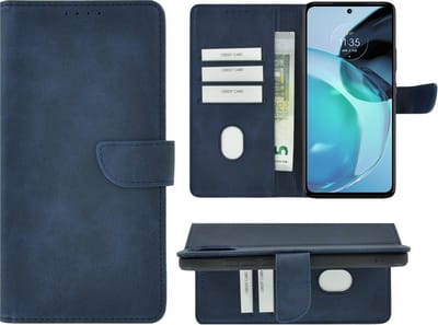 MoDo hoesje Geschikt voor Motorola Moto G73 - Kunstleer Book Case - Blauw