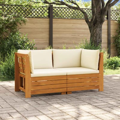 vidaXL - 2 - st - Buiten - bank - set - Massief - Acacia - Hout - Bruin