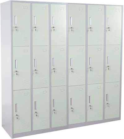 Locker Boston T829, lockerkast kluisje, metaal 18 vakken ~ groen