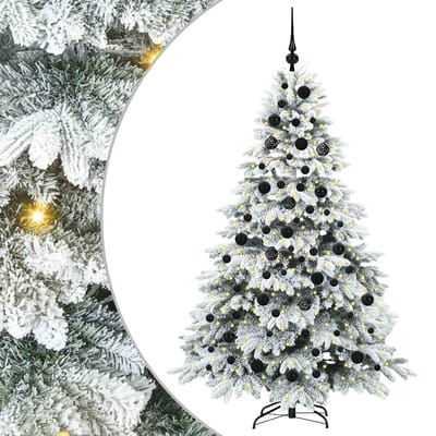 vidaXL - Kunstkerstboom - met - 300 - LED - met - standaard - Wit - 180 - cm - PE - en - PVC