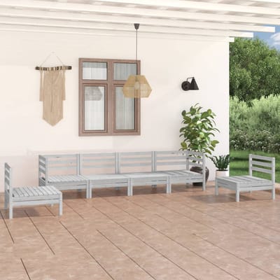 vidaXL - 6-delige - Loungeset - massief - grenenhout - wit
