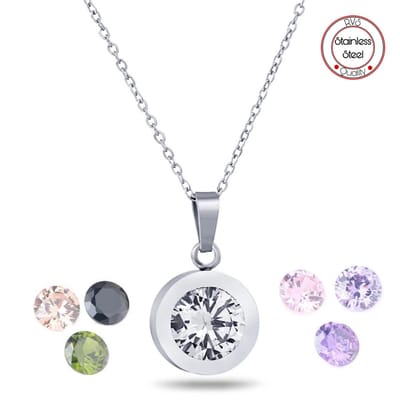 Soraro Zirkonia Ketting Dames | 7 Kleuren | Verwisselbaar | Zirkonia | 45cm | Zilverkleurig | Goldplated | Cadeau voor Haar | Musthave | Verjaardag Vrouw | Elegant