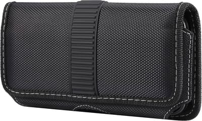 Coverup Universeel Nylon Telefoonhoesje met Riemclip - 6,7 tot 6,9 inch - Universeel Hoesje - Zwart