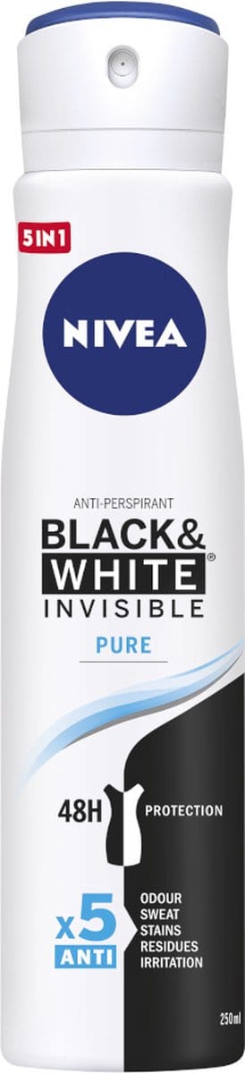 Black&White Invisible Pure antiperspiratiespray 250ml