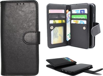 HB Hoesje Geschikt voor Samsung Galaxy J5 2017 - Zwart - Luxe Kunstlederen Portemonnee Book Case met Extra Vakken