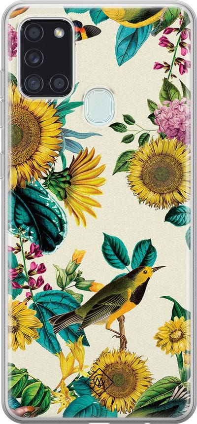Casimoda® hoesje - Geschikt voor Samsung A21s - Zonnebloemen / Bloemen - Backcover - Siliconen/TPU - Multi