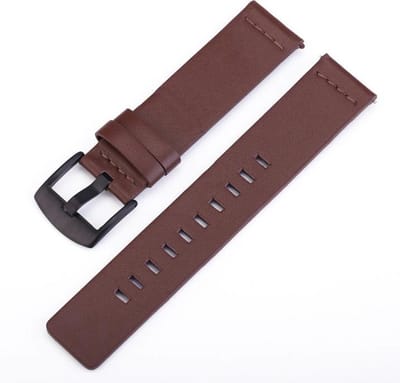 DrPhone LB1 - Lederen Armband - 22mm - Bruin - Universeel Echt Leren Horloge bandje – voor o.a voor Samsung Galaxy Watch 3 45mm / Amazfit Stratos / GTR / Gear S3 / 46mm / Huawei Watch