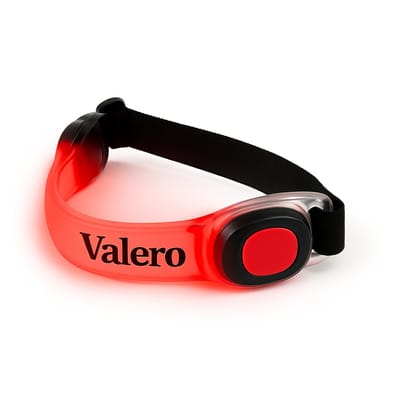 Valero Hardloopverlichting LED-armband (verlengd model) – water- & zweetbestendig hardlooplampje voor arm/been/tas, incl. batterijen – zichtbaar tot 300 m, rood