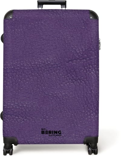 NoBoringSuitcases.com® - Koffer groot - Reiskoffer lichtgewicht - Lederen look violet paars - Rolkoffer met 4 wielen - Grote trolley XL - 98 liter bagage