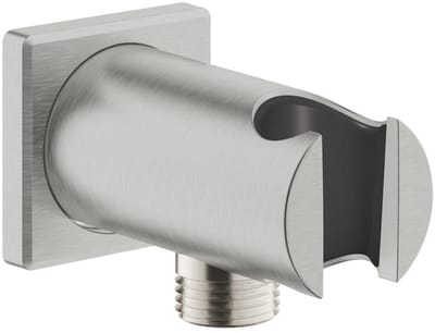 GROHE Rainshower Wandaansluitbocht - 1/2" - met houder - vierkante rozet - supersteel
