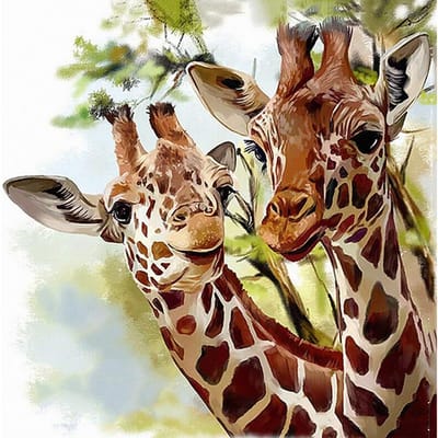 Ronde Boor Diamant Schilderen Handwerk Olieverf Giraffe Diamant Borduurpatronen Muurkunst 30x30CM beige