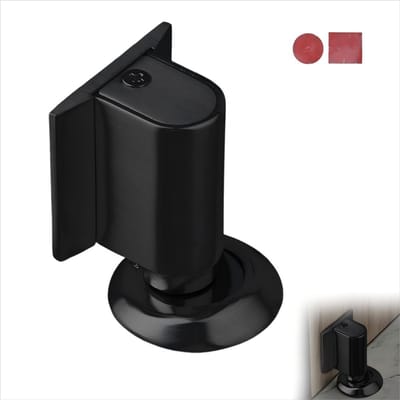 Magnetische Deurstopper Zinklegering - Zelfklevend en Schroefbaar - Zwart