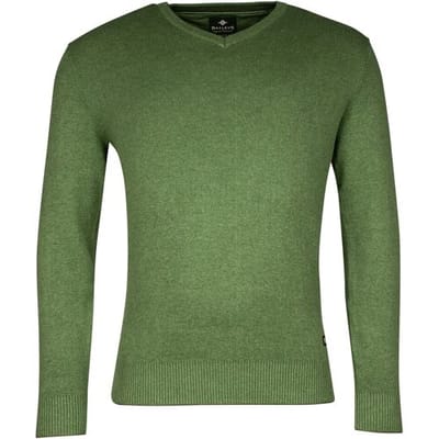 Baileys Trui Cotton V-Neck Allover 2-Tone Grasgroen / male
