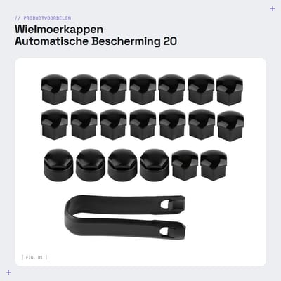 Dailygoods- Wielmoerkap 17 mm - 20 Stuks - Diefstalbeveiliging - Robuust - Nylon PA66 - Stofdicht - Hoge Kwaliteit - Wielmoer