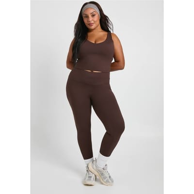 boohoo Dames Plus superzachte sculpting naaddetaillegging | Koffie | Maat: 44