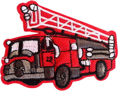 Brandweer Strijk Embleem Patch 5 cm / 7cm / rood / Carnaval / Stofdecoratie / Strijkapplicatie