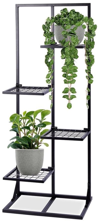 ProGarden - Plantenrek - met - 4 - schappen - 40x27x102 - cm - zwart