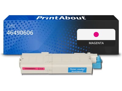 PrintAbout huismerk Toner 46490606 Magenta Geschikt voor OKI