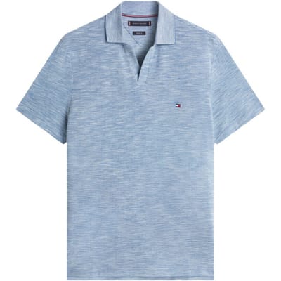 Tommy Hilfiger Slub Oxford Pique Polo Blue Jean/white Size: L | Polo Shirts Outlet | Heren | Blauw