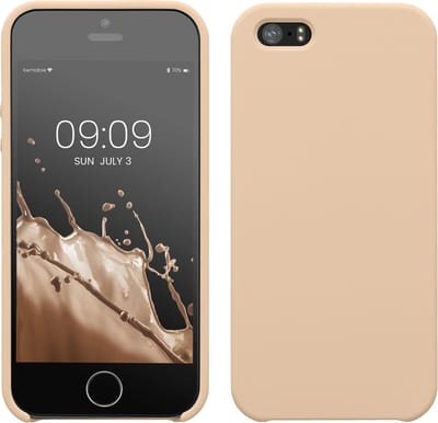 kwmobile telefoonhoesje geschikt voor Apple iPhone SE (1.Gen 2016) / iPhone 5 / iPhone 5S - Hoesje met siliconen coating - Smartphone case in parelmoer